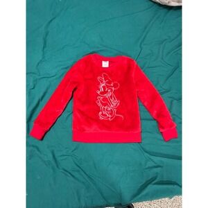 Disney Jumping Beans‎ Girls Red Faux Fur Minnie Mouse Sweatshirt Size 4
